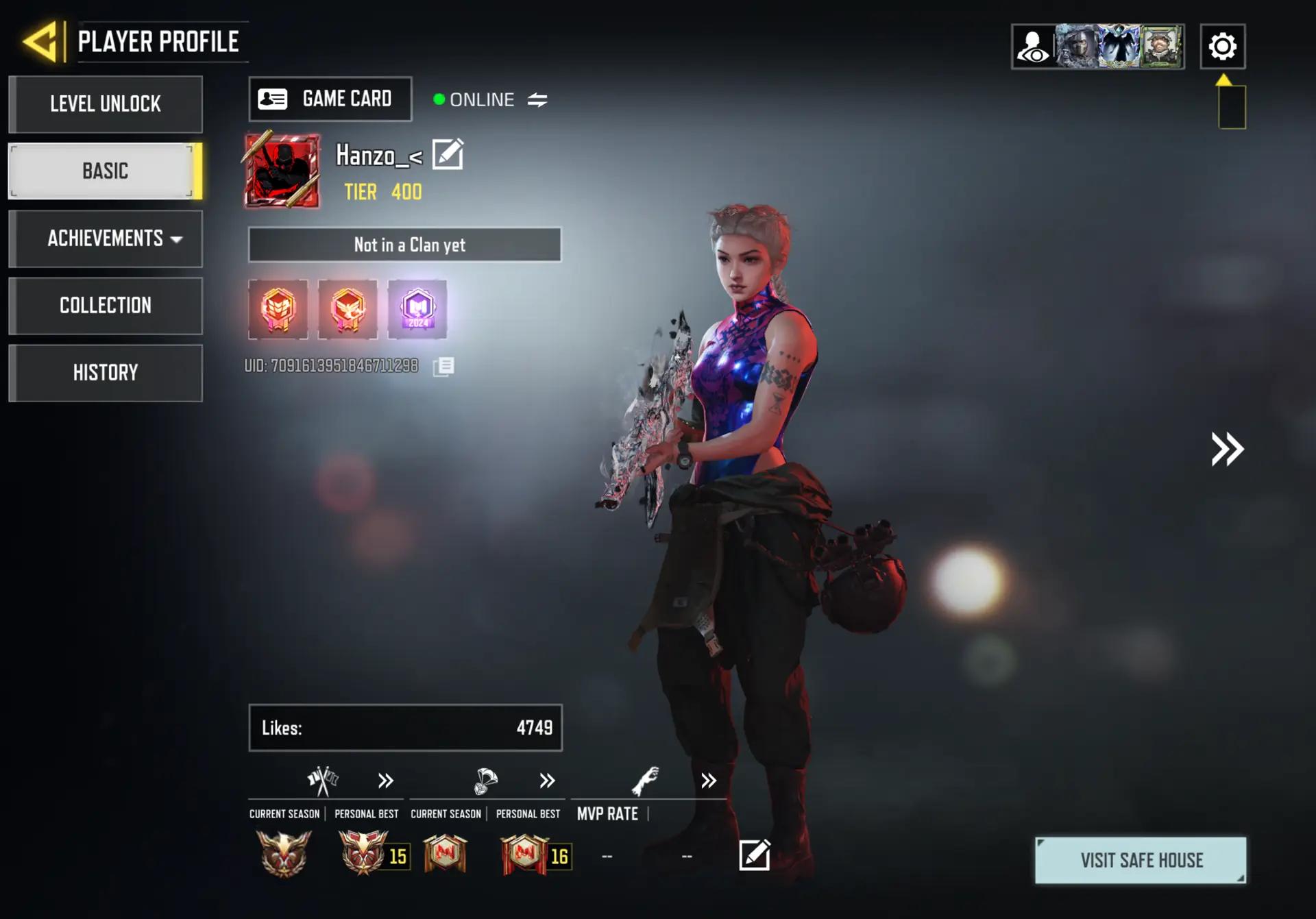 Operator profile screenshot showing TIER 400
